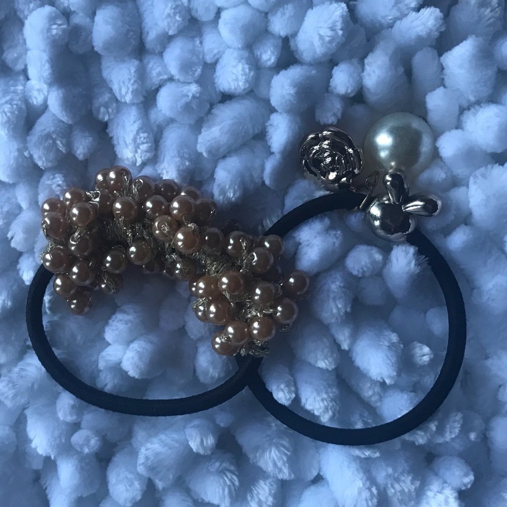 Beautiful pearl ponytail hair ties women kids